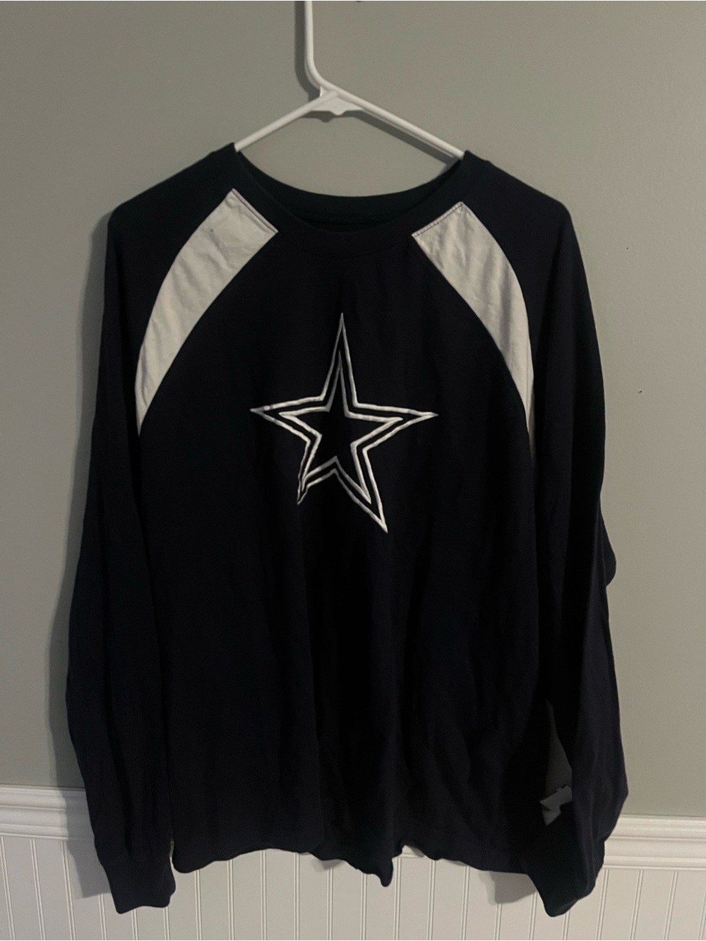 NFL Boys Navy Long Sleeve Star Raglan Tee